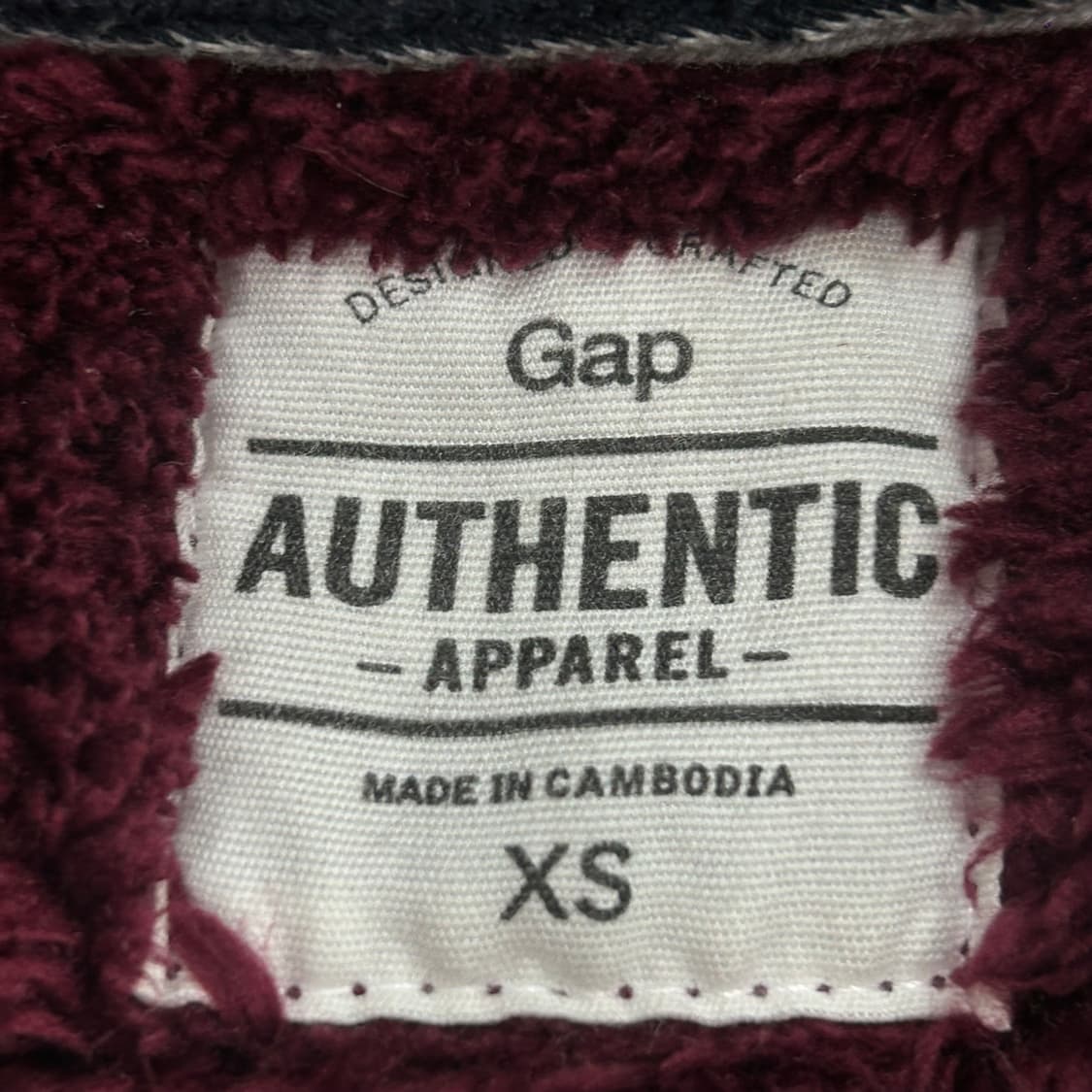 Gap 갭 퍼안감 버건디 와인 후드집업 상품이미지5