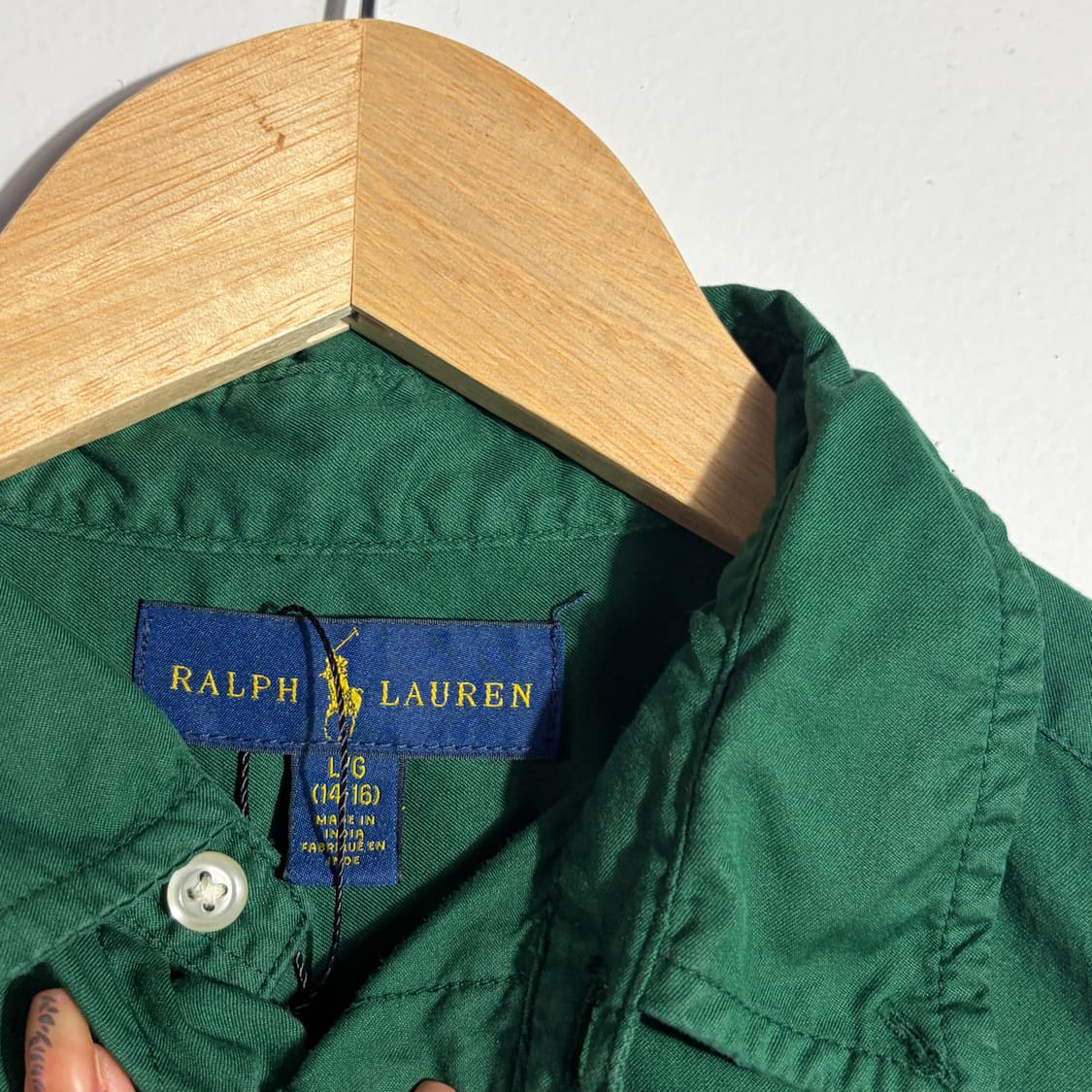 폴로 랄프로렌 빈티지 딥그린 버튼다운 셔츠 (무료배송) 상품이미지3
