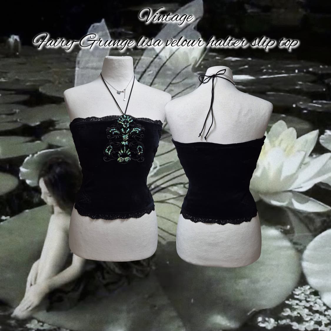 Vintage Fairy-Grunge lisa velour halter 상품이미지1