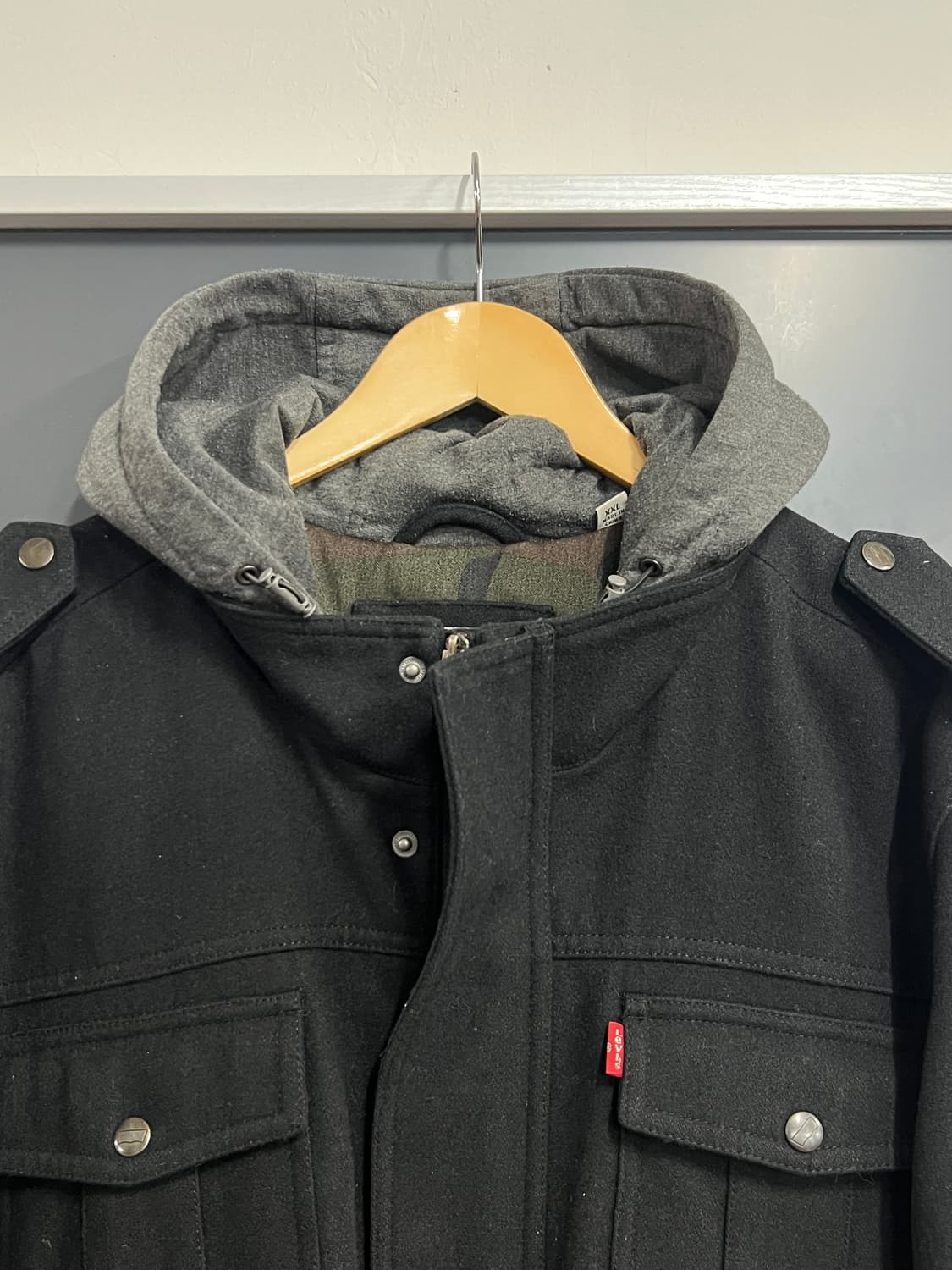 Levis 리바이스 카모플라쥬 울 블렌드 후드 자켓 상품이미지2