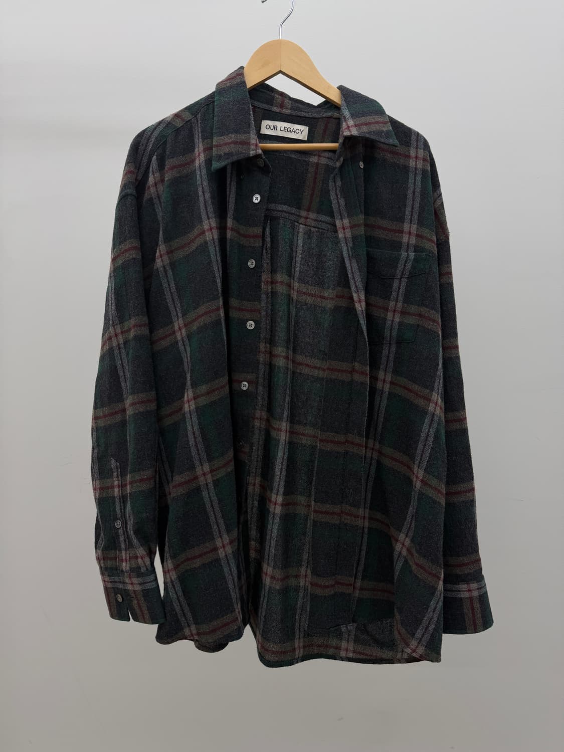 아워레가시 보로우드 BD셔츠 그린 펍 체크 52 상품이미지1