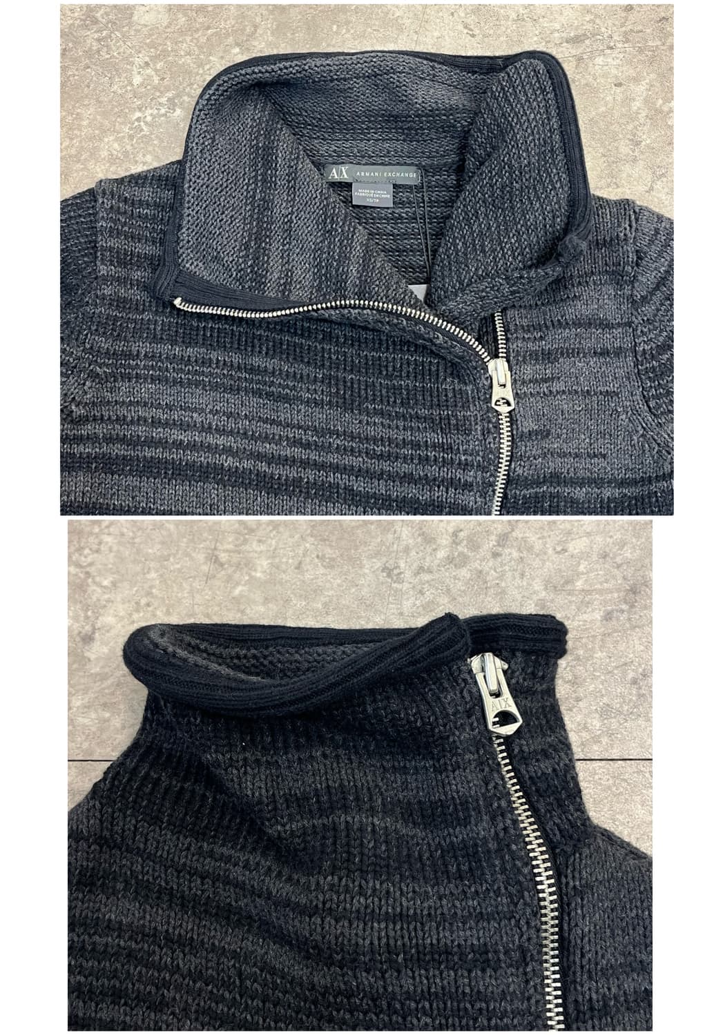 아르마니 익스체인지 니트 집업 차콜 XS #csz3679 상품이미지5