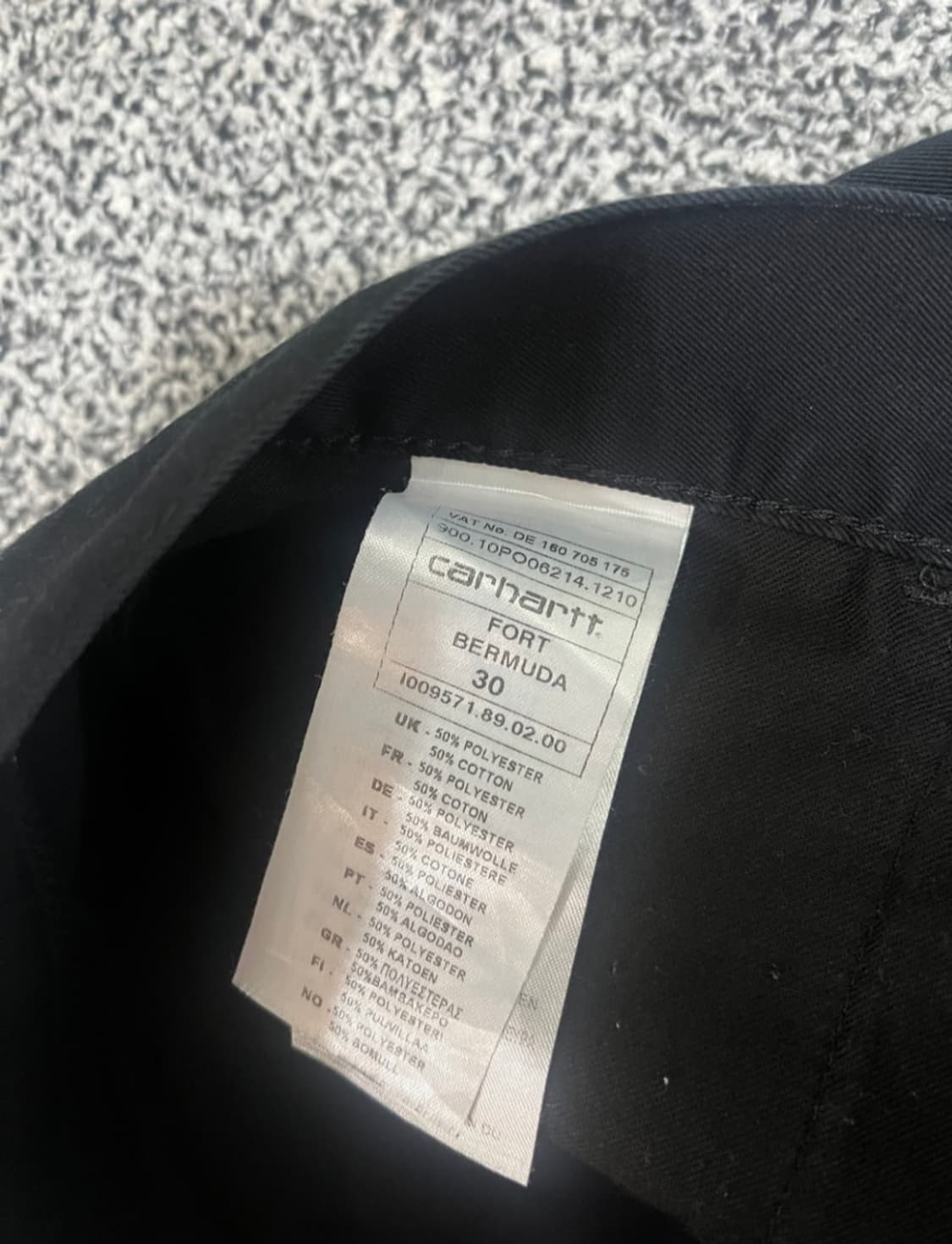 칼하트(Carhartt) 워크 하프 팬츠 블랙 30 상품이미지6