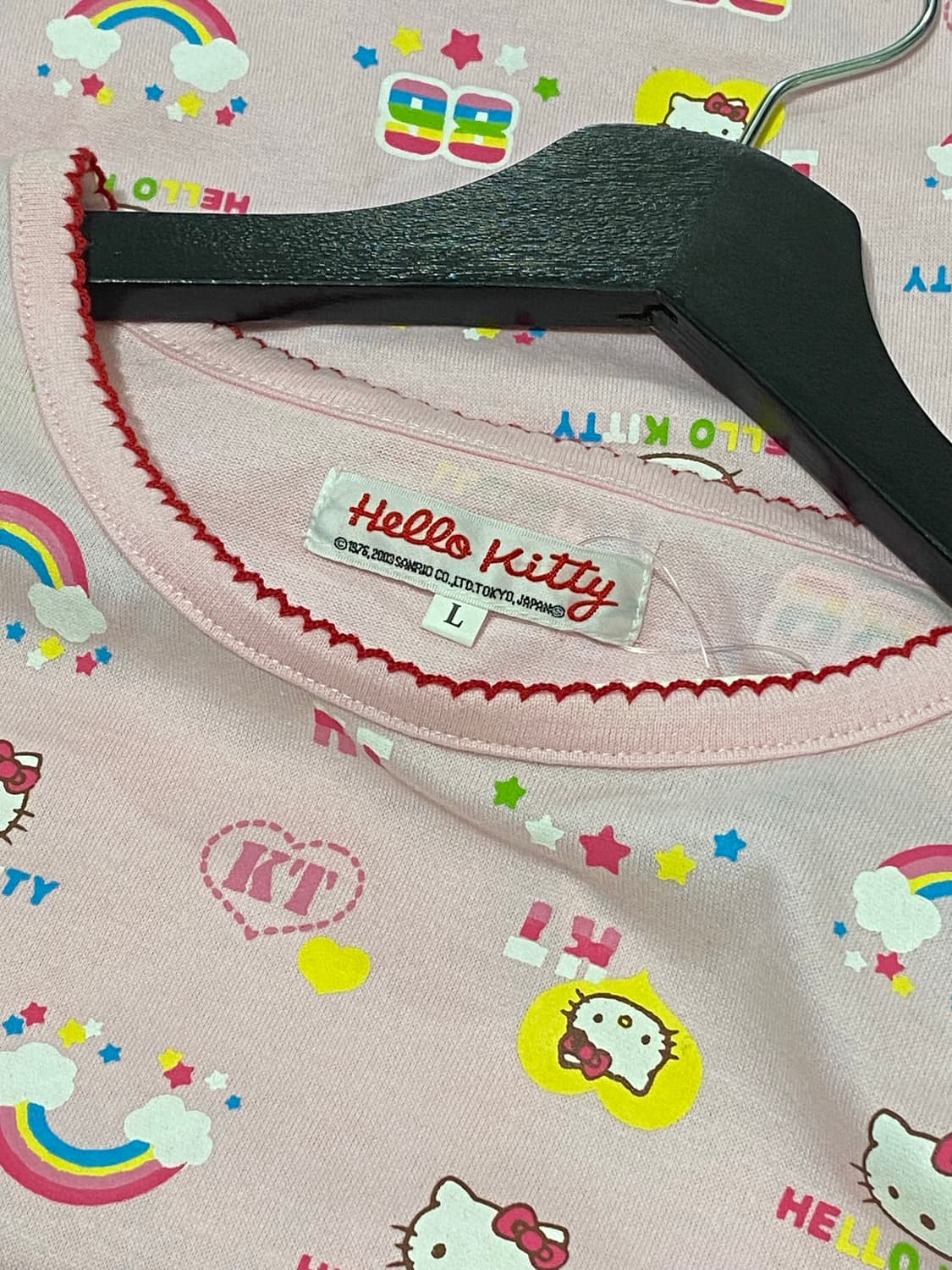 Hello kitty 키티 프린팅 프릴 반팔 티셔츠 상품이미지7
