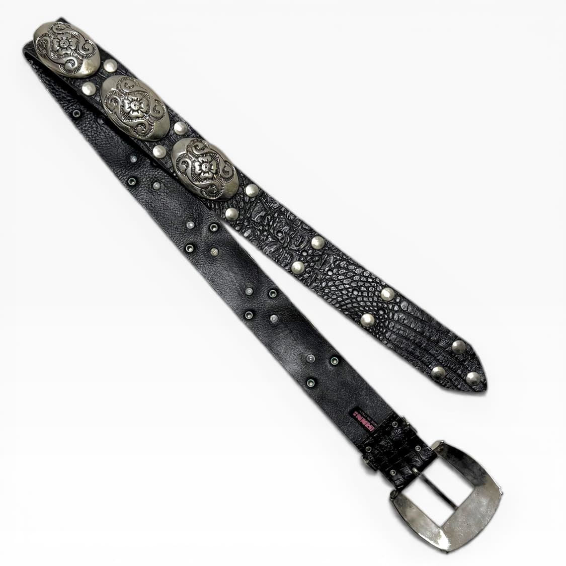 NANNI 아메리칸 빈티지 웨스턴 레더 콘초 벨트 상품이미지3