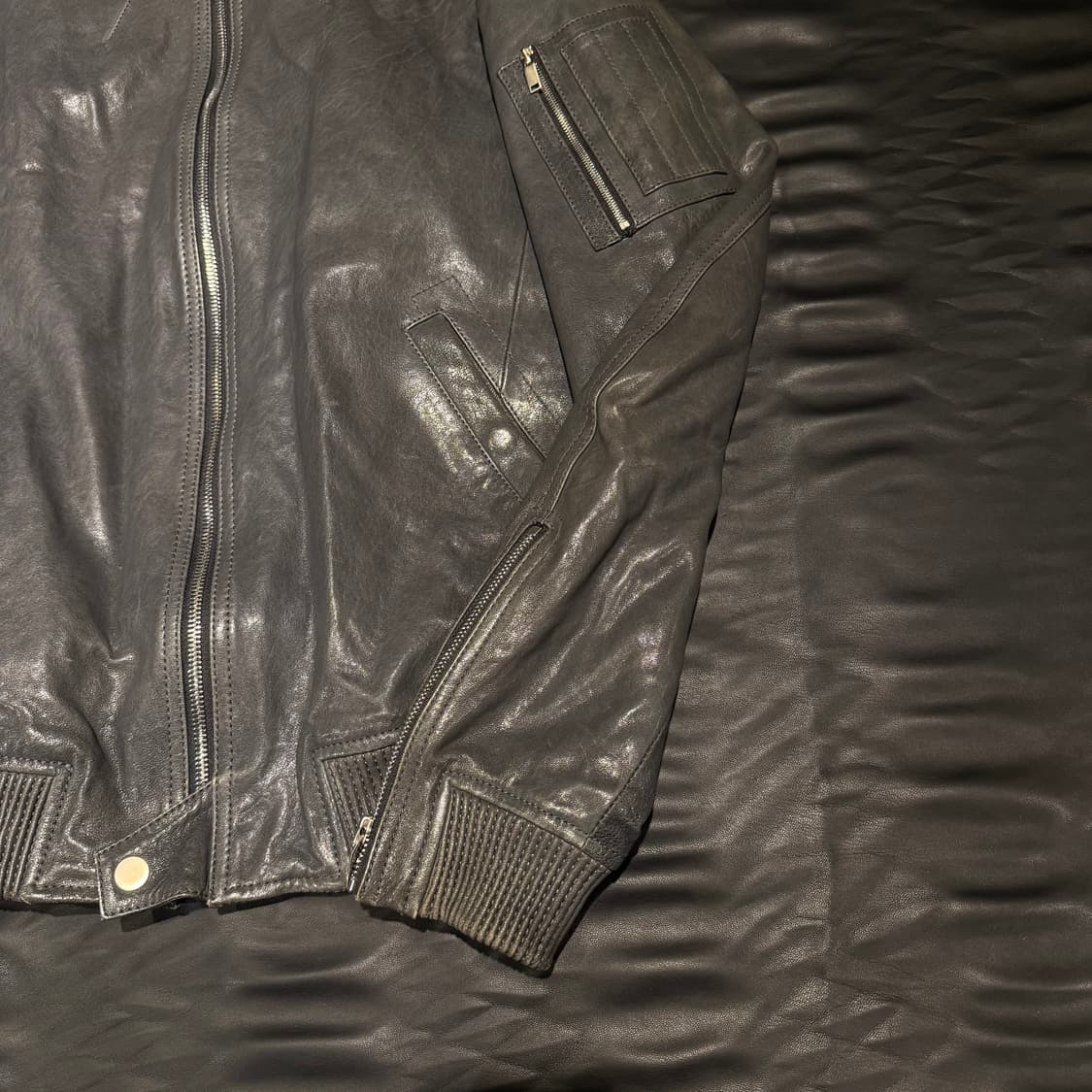 시스템 레더 봄버자켓 상품이미지2