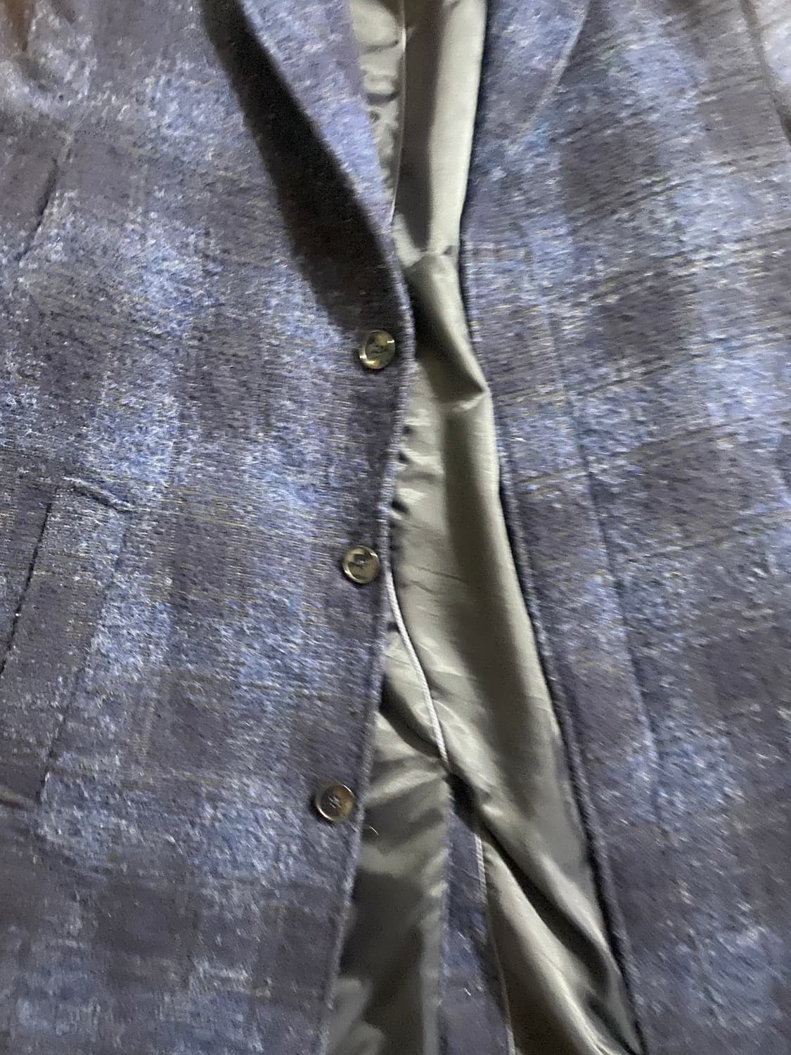 zara man 네이비 체크 롱 코트 L 상품이미지2