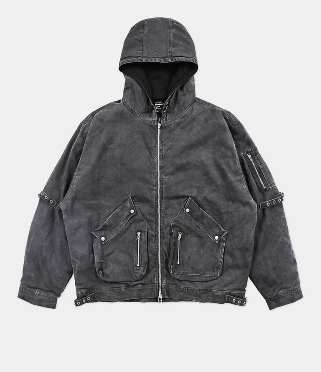 배드블러드 워시드 데님 후드 자켓 블랙 M 상품이미지1