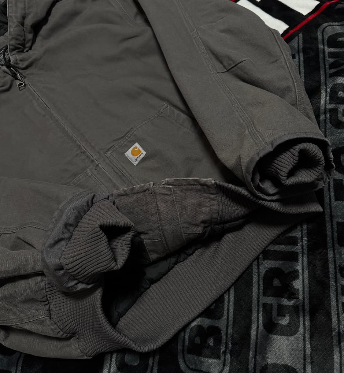 칼하트 루즈핏 워시드 덕 인슐레이트 액티브 자켓 J130 그레이블 상품이미지5