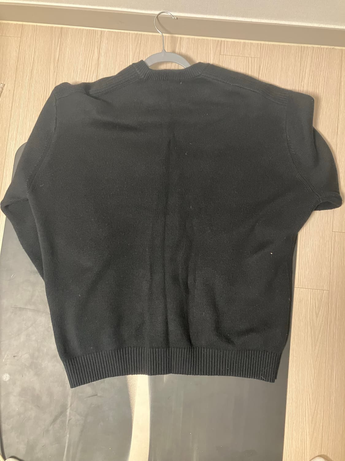 더니트컴퍼니 스토커즈 콜라보 엘보우 패치 니트 블랙 그레이 XL 상품이미지2