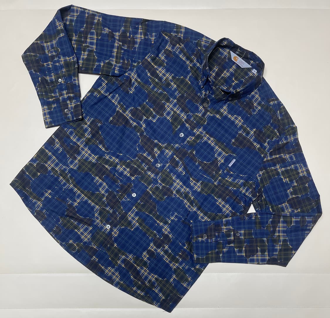 칼하트 WIP 포스터 블루 카모 셔츠 상품이미지1