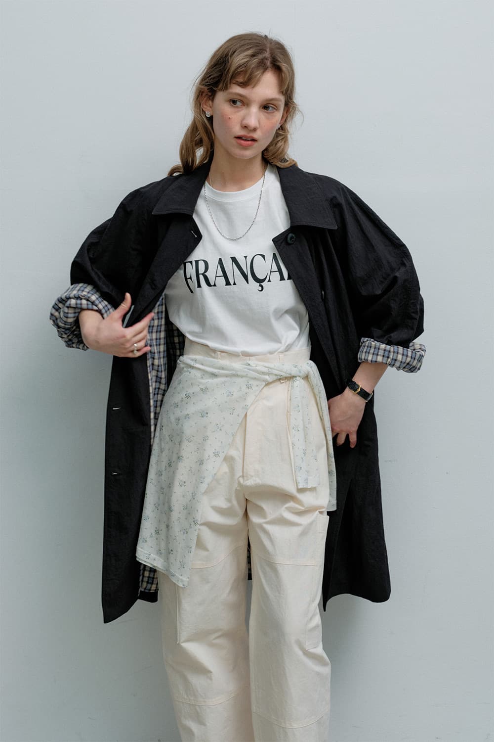 모데스트무드 파우더 트렌치코트 블랙 Powder Trench Coat ( 상품이미지2
