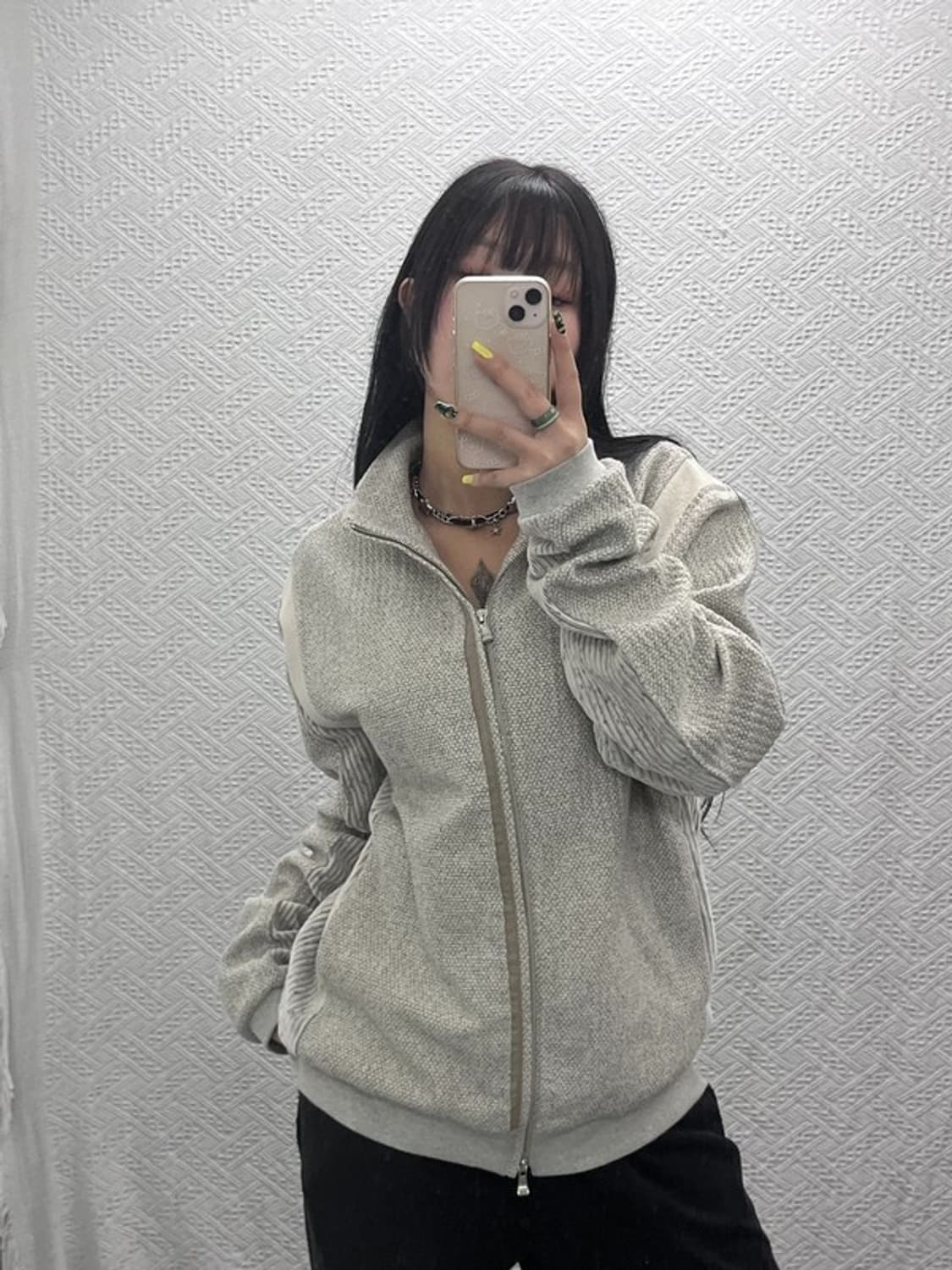 엑슬림 xlim ep6 유니트 트위드 니트 져지 집업 자켓 C07450 상품이미지1