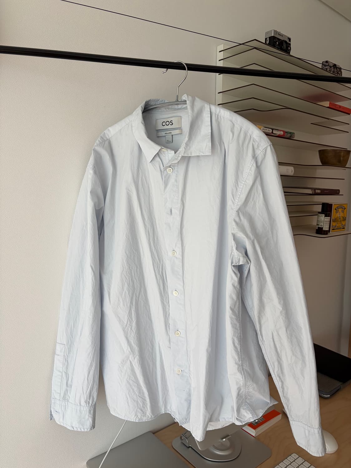 코스 릴랙스드 피마 코튼 포플린 셔츠 파스텔블루M 상품이미지1