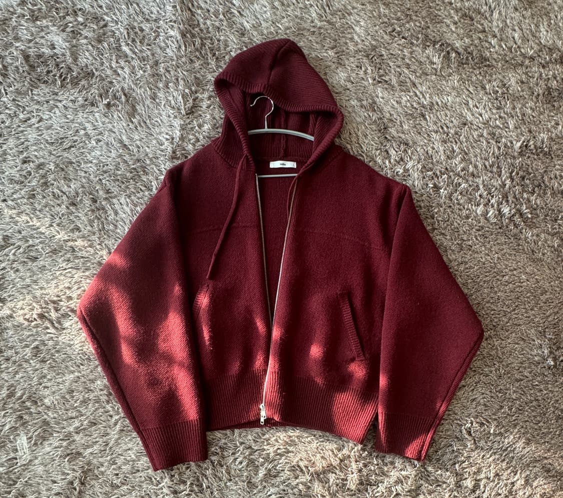 밀로 아카이브 자카드 후디 집업 [버건디] 판매합니다. 상품이미지2