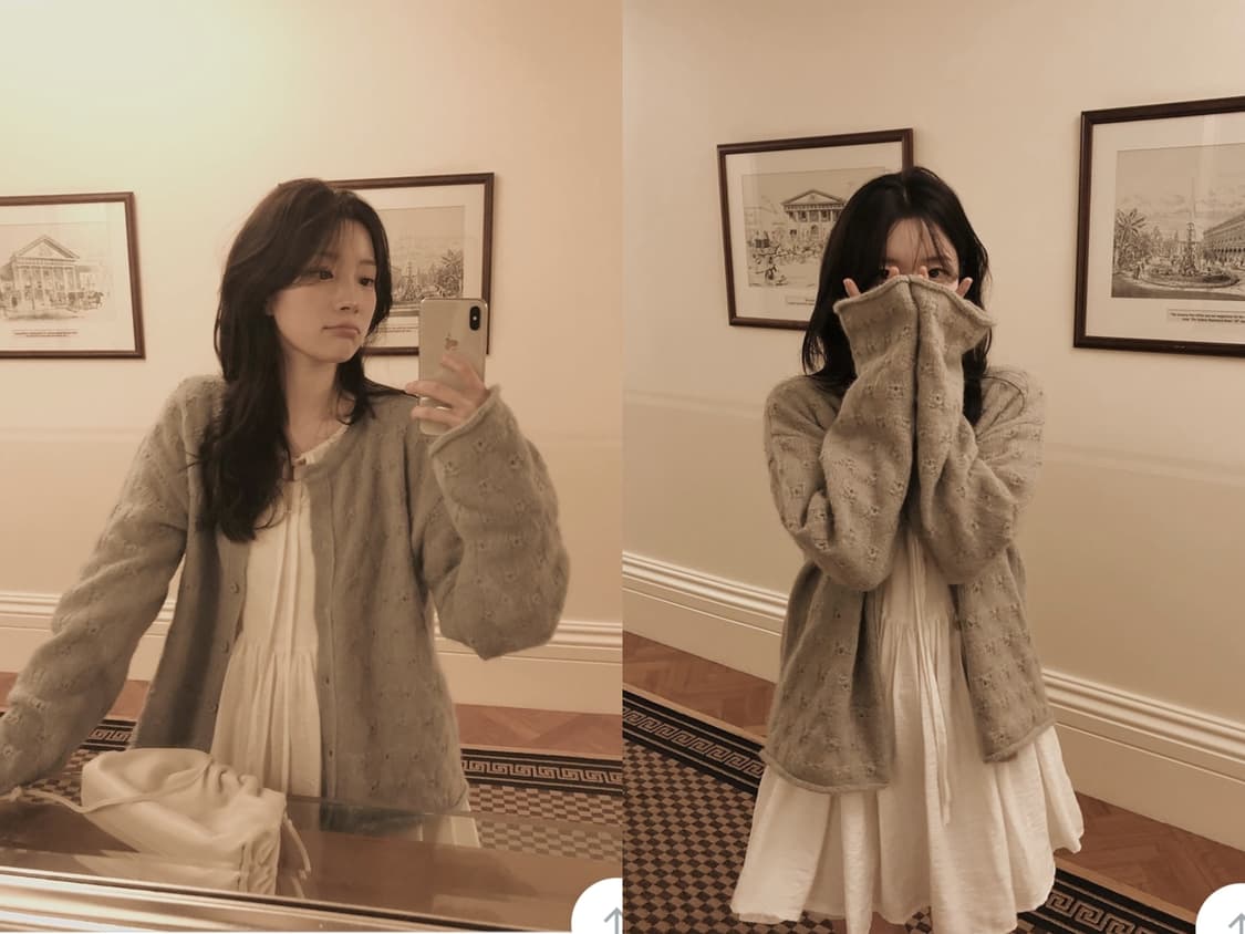 [새상품] 슬로우앤드 무드빈티지 스카시 니트가디건 상품이미지5
