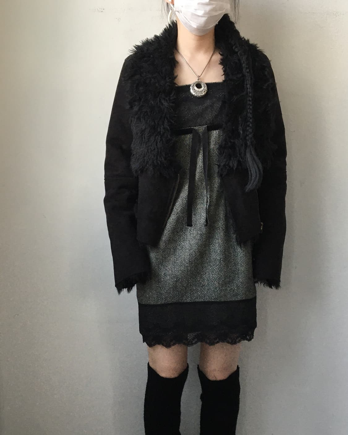 Fake fur point belted mustang 상품이미지7