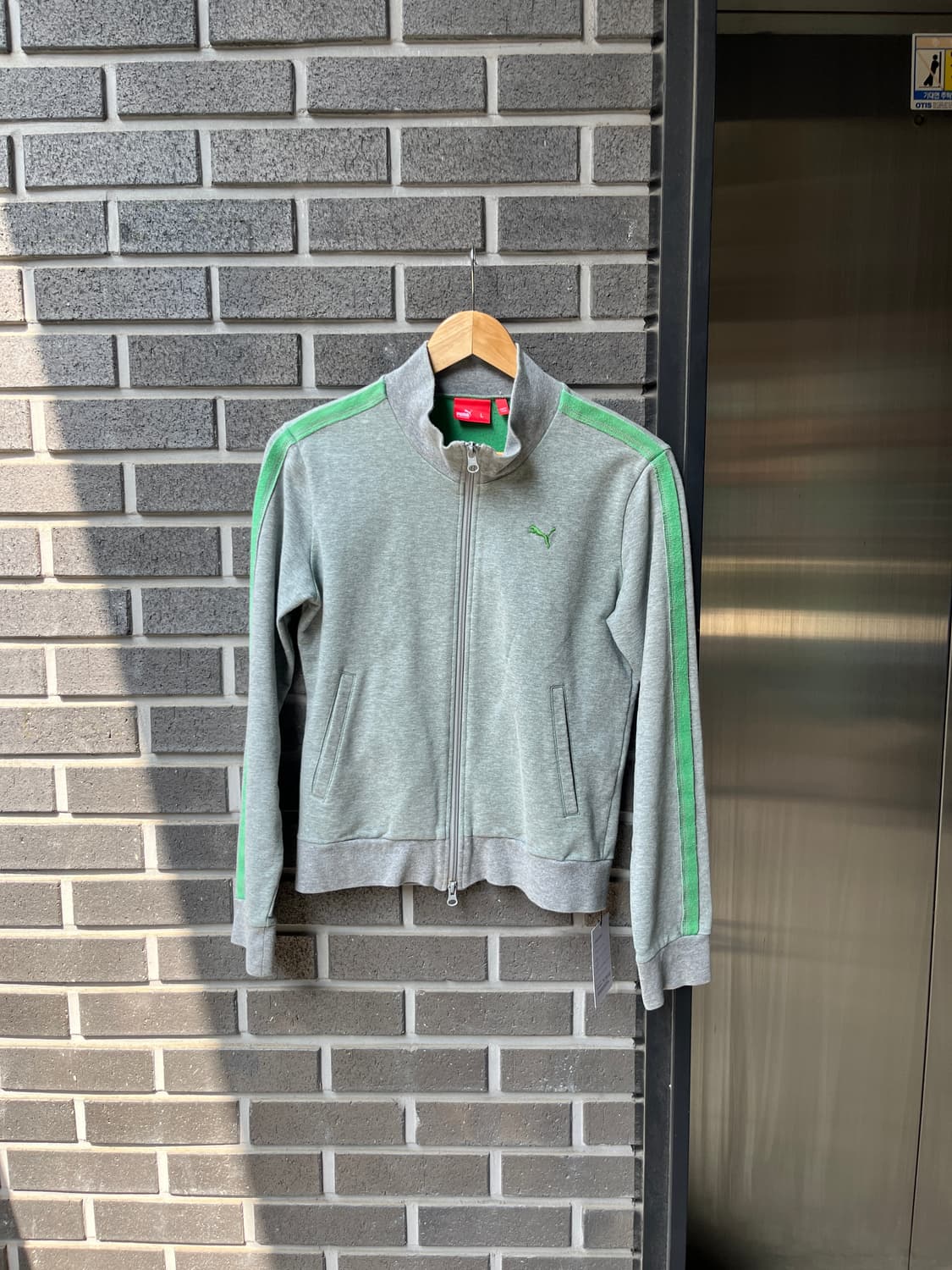 00s Puma 퓨마 그린 로고 코튼 트랙 자켓 상품이미지1