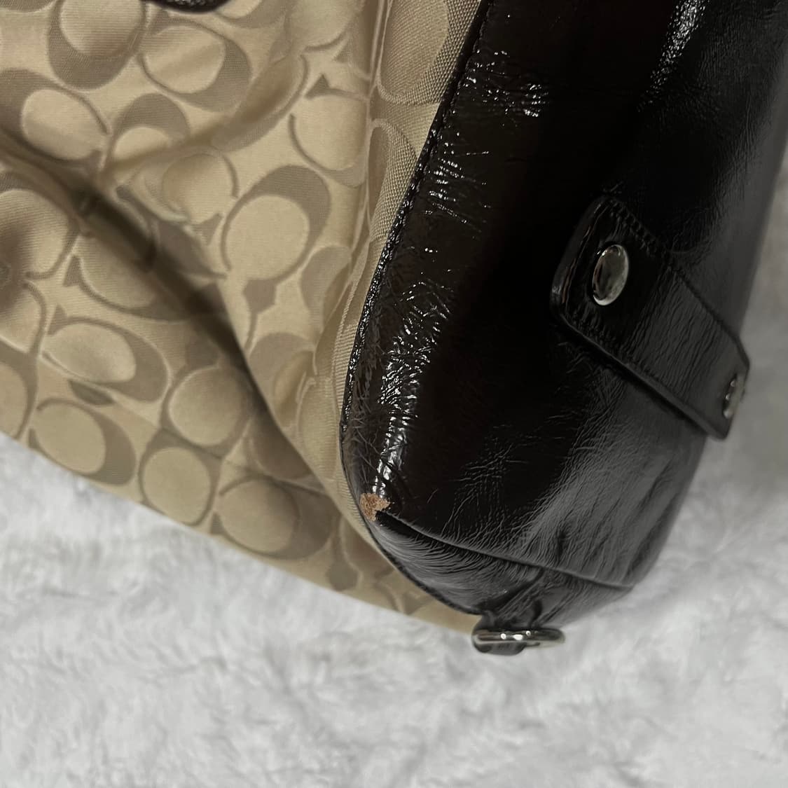 Coach 베이지 브라운 카페모카 시그니처 숄더백 라떼갸루 갸루 초코 상품이미지9