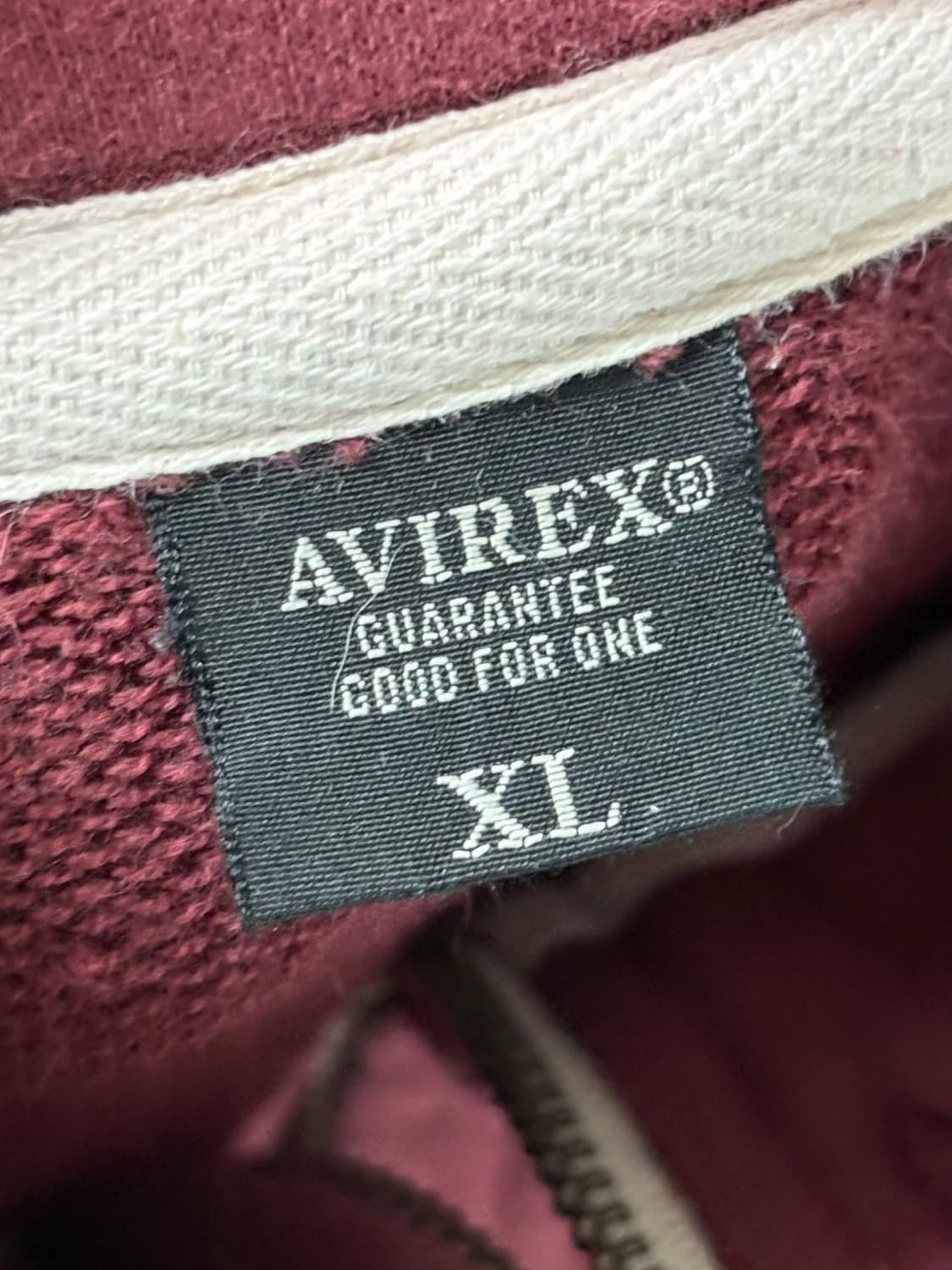 Avirex 아비렉스 버건디 코튼 집업 상품이미지6