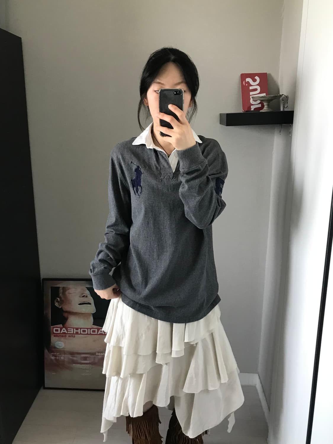 폴로 랄프로렌 빅포니로고 그레이 럭비티 상품이미지4