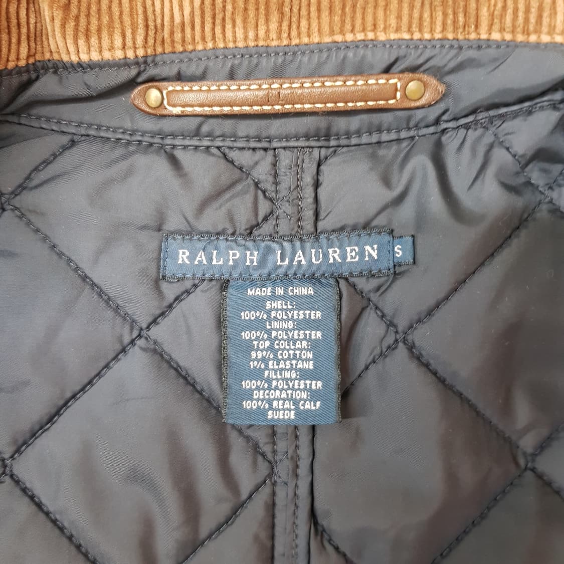 랄프로렌 퀼팅 코듀로이 배색 롱자켓 S사이즈 상품이미지8