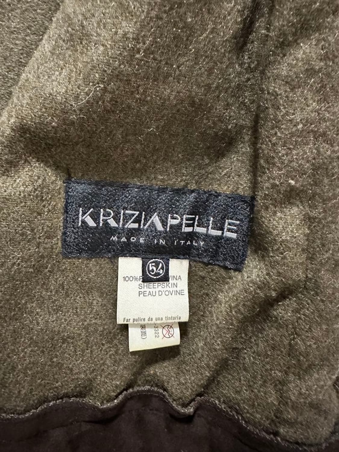 KRIZIA UOMO Italy 램스킨 스웨이드 다크 브라운 상품이미지3