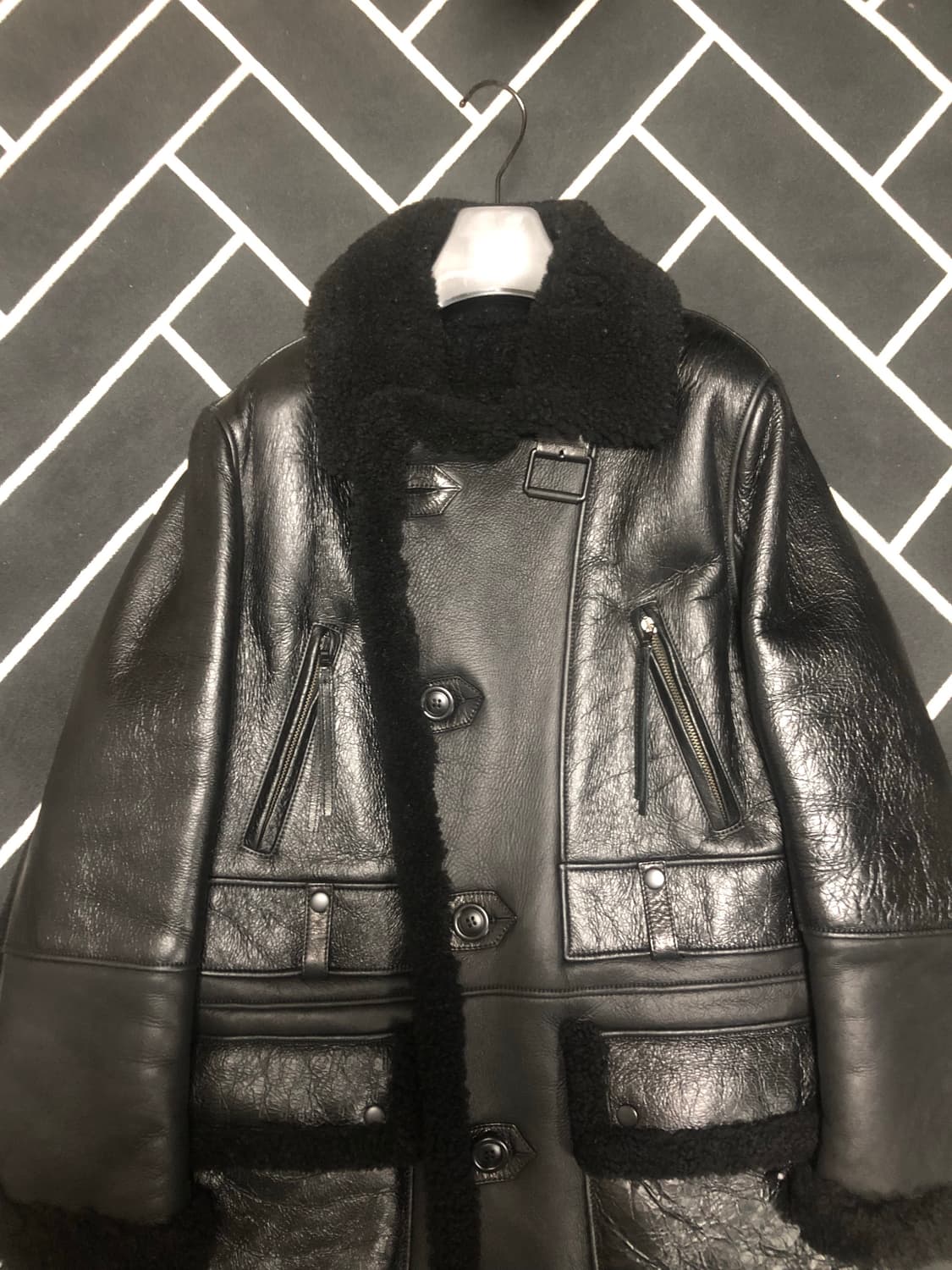 (새제품초특가)bon 본 리얼가죽 양털 시어링 무스탕 옴므/몽클레어스톤 상품이미지3