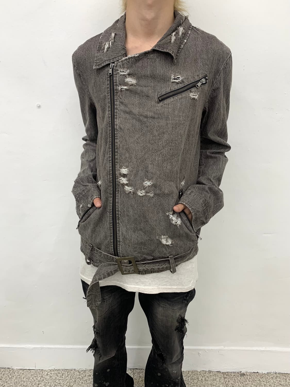 Distressed grunge mood rider jacket  상품이미지7