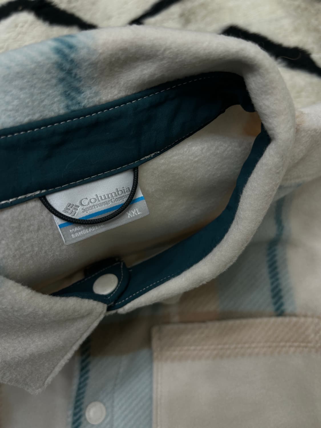 [2Xl]컬럼비아 플리스 체크 셔츠 자켓 상품이미지5