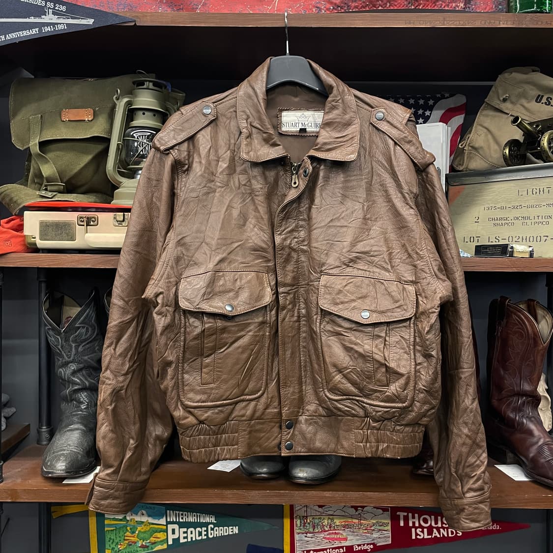 스튜어트 맥과이어 플라이트 리얼 레더 A2 자켓 상품이미지1