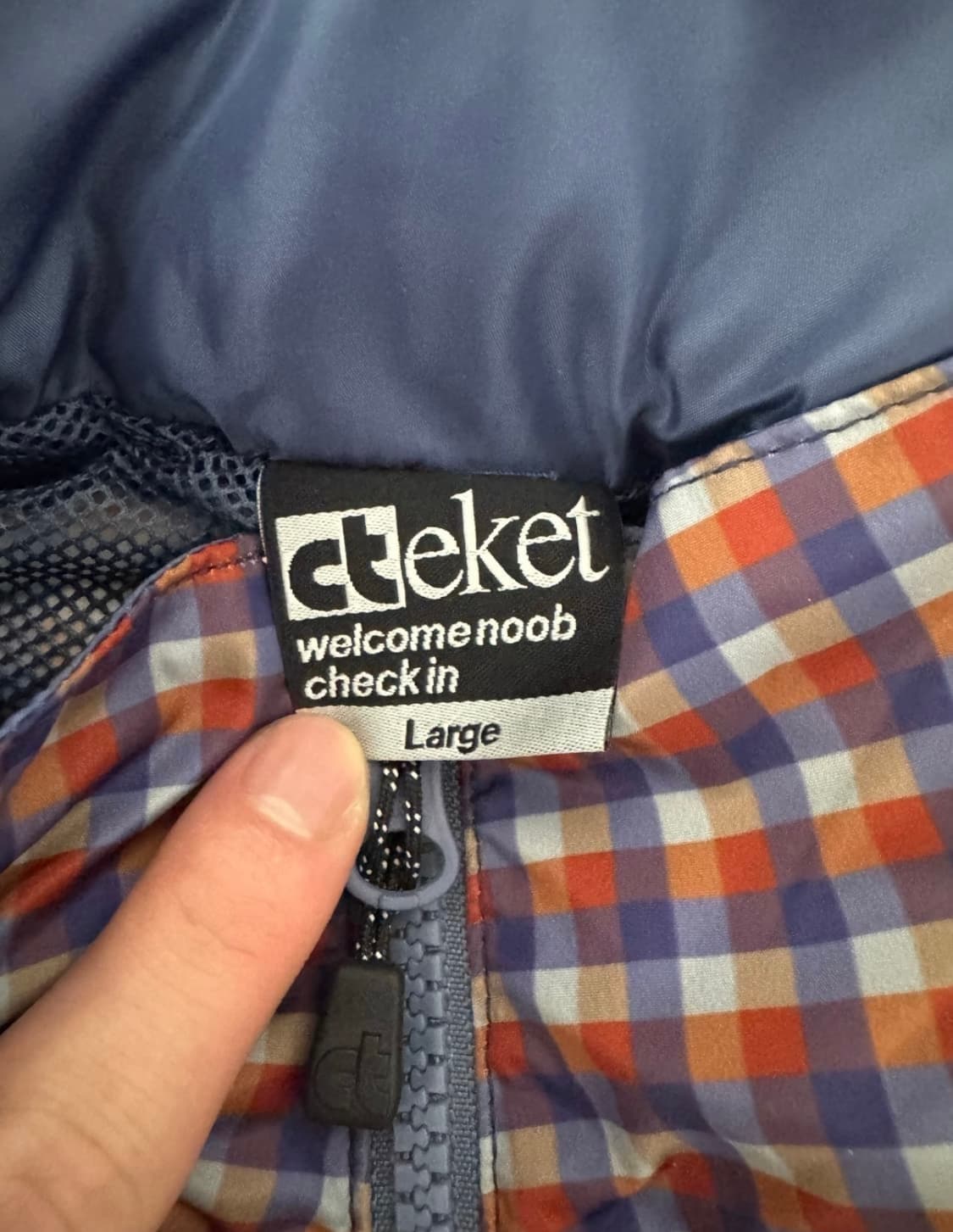 테켓 symbol check wind jacket navy 상품이미지3