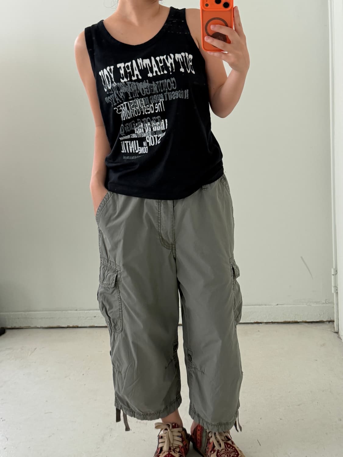 일본빈티지 y2k 레터링 슬리브리스 상품이미지3