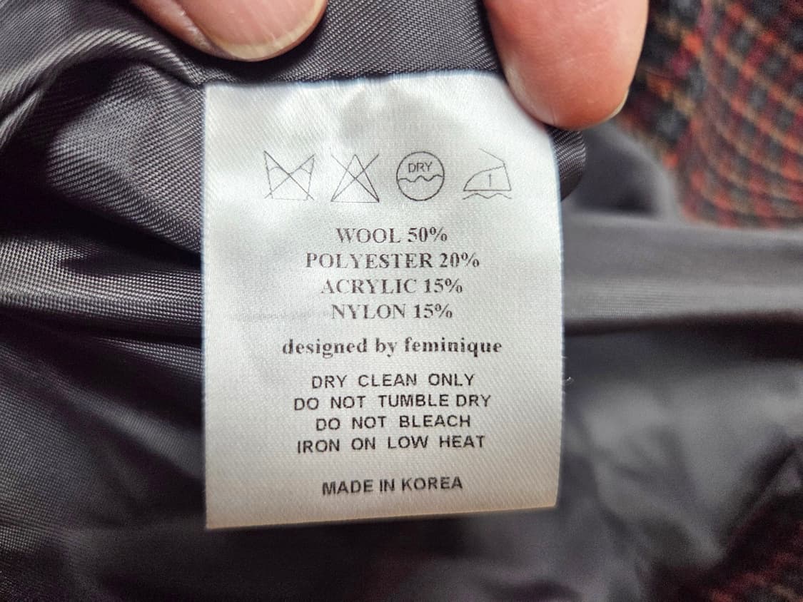 페미니크(FMNQ) 90's 체크자켓 프리사이즈 새상품 상품이미지10