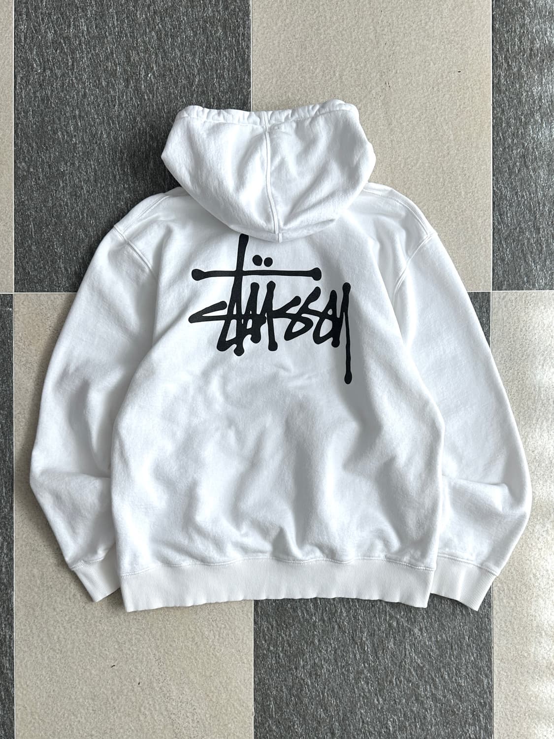 스투시 베이직 화이트 후드 티셔츠  상품이미지5