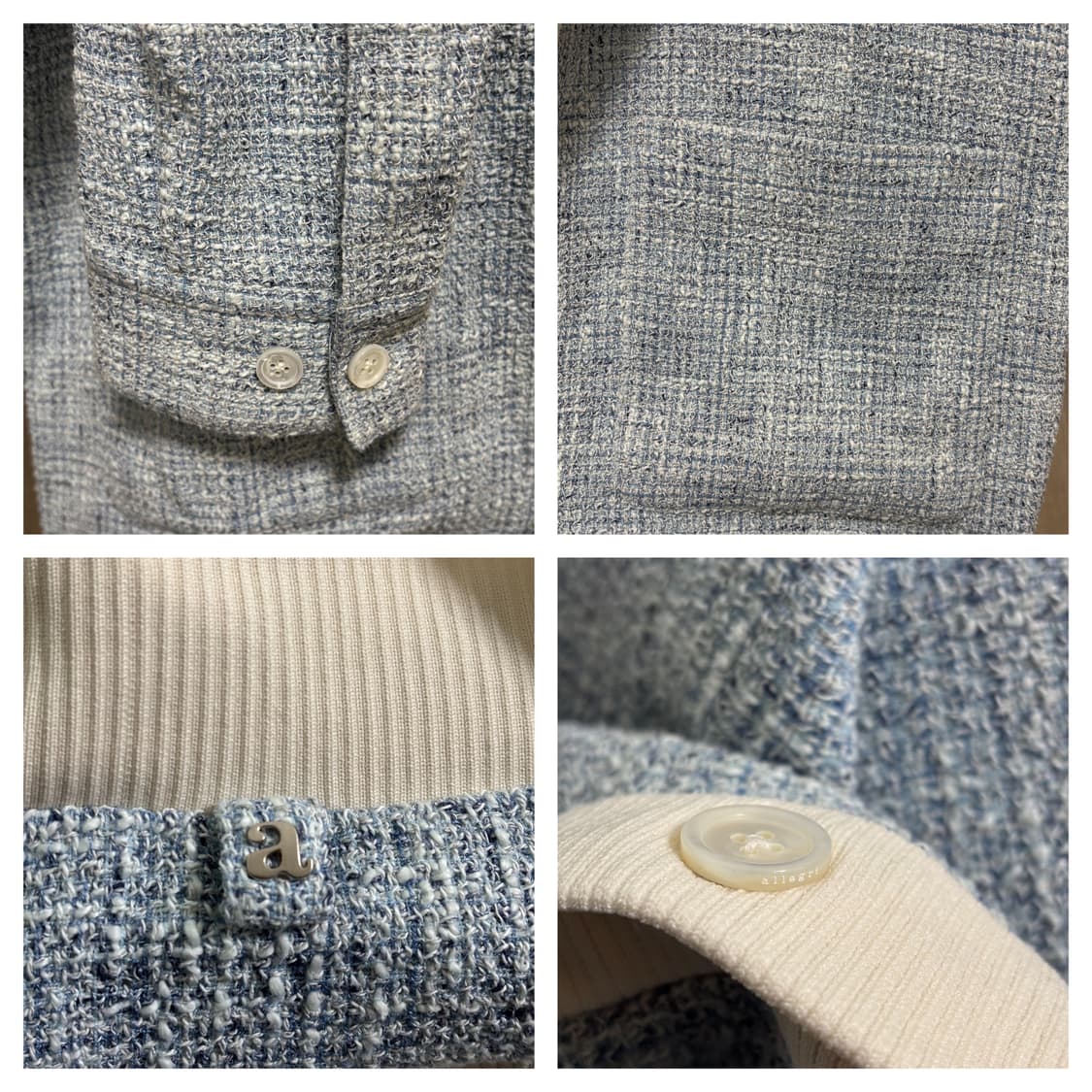 24SS새상품급)알레그리 트위드 가디건M(100)/스카이블루 상품이미지6