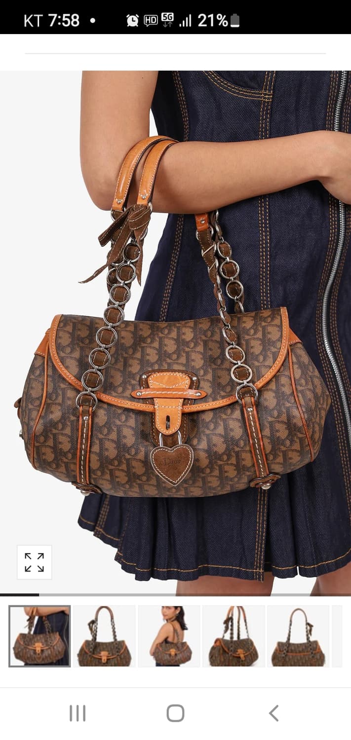 디올(Dior) 로맨틱 하트 브라운자물쇠 토트백 컨디션 좋아요. 상품이미지10