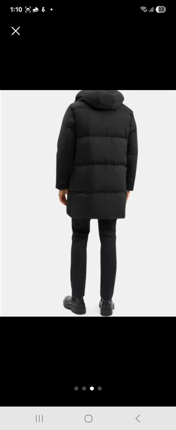 띠어리 롱패딩 블랙 xs(95-슬림100) 상품이미지2