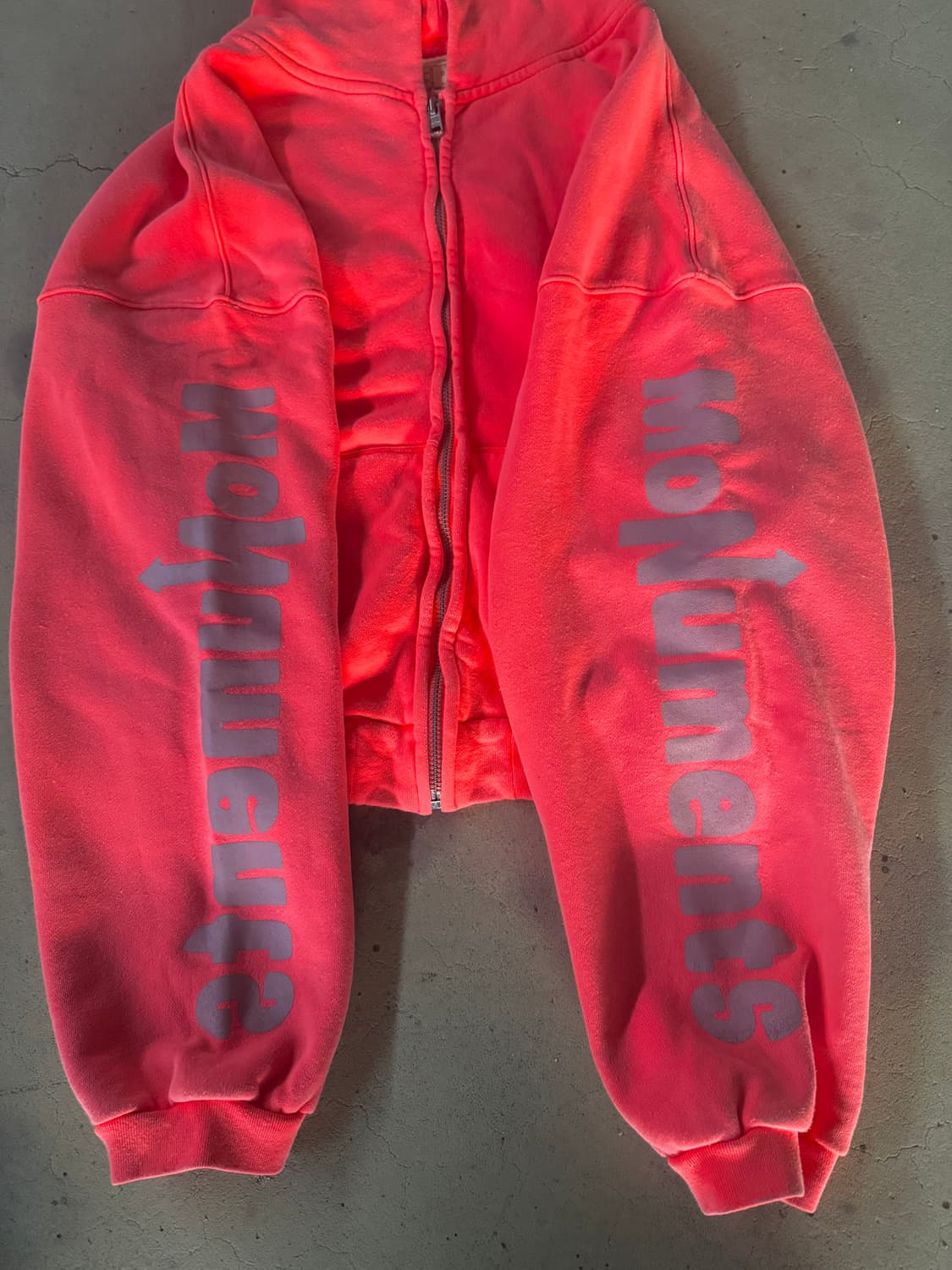 ERL Monuments 후드 집업 Salmon Pink L 상품이미지4