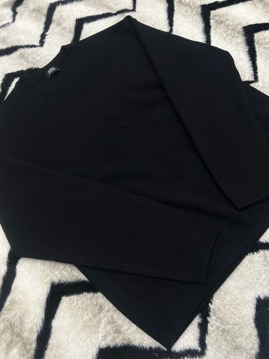 [L]무신사스탠다드 크루 넥 니트/블랙 상품이미지1