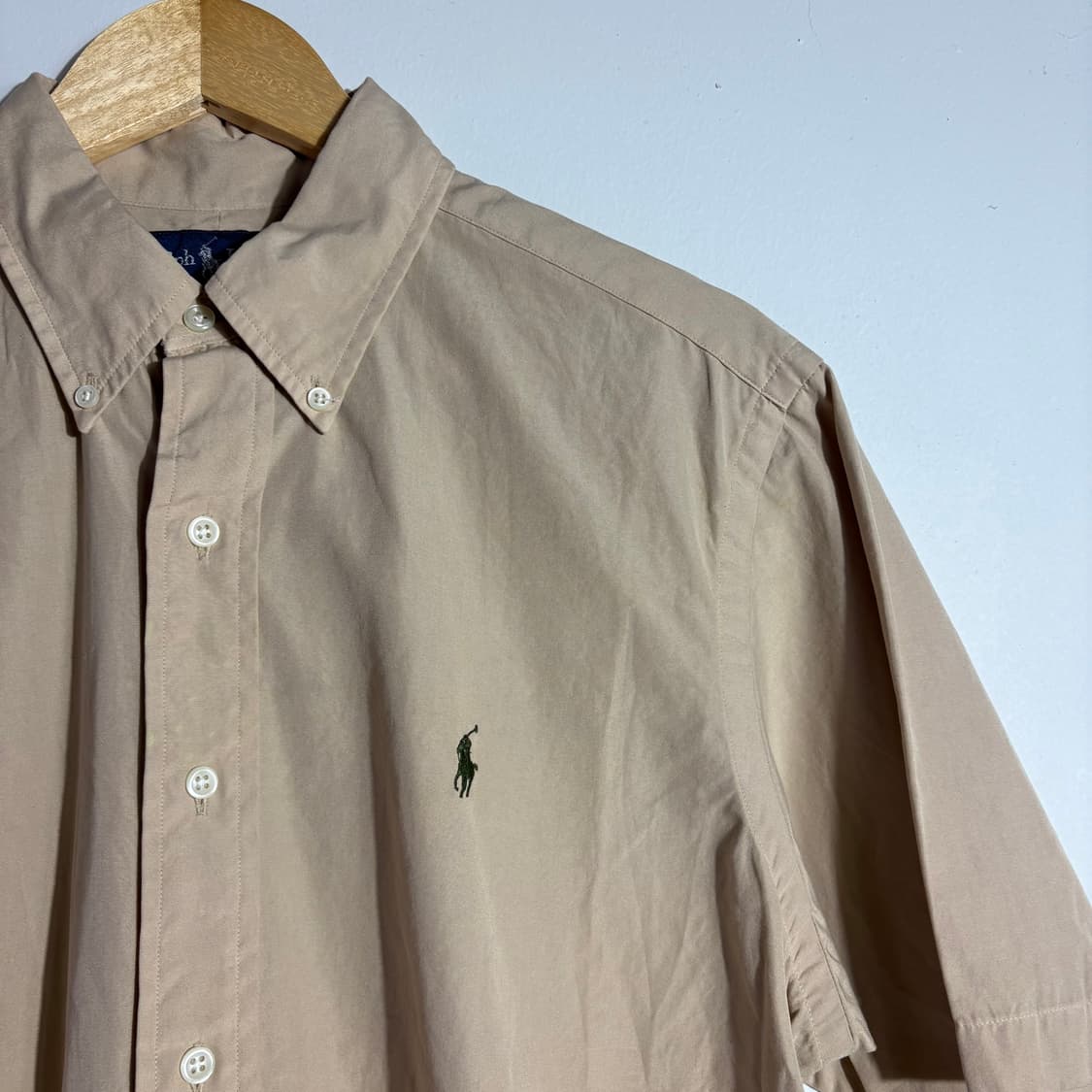 폴로 랄프로렌 베이지 반팔 버튼다운 셔츠 (무료배송) 상품이미지2