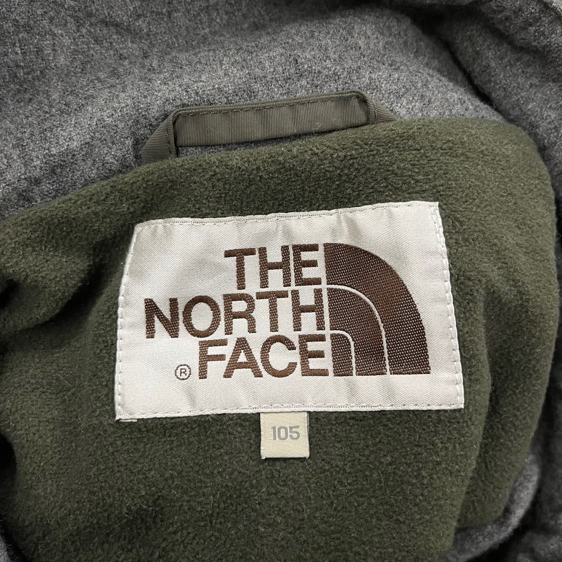[정품/105] 노스페이스 후드 야상 바람막이 자켓 카키 회색 b15 상품이미지5