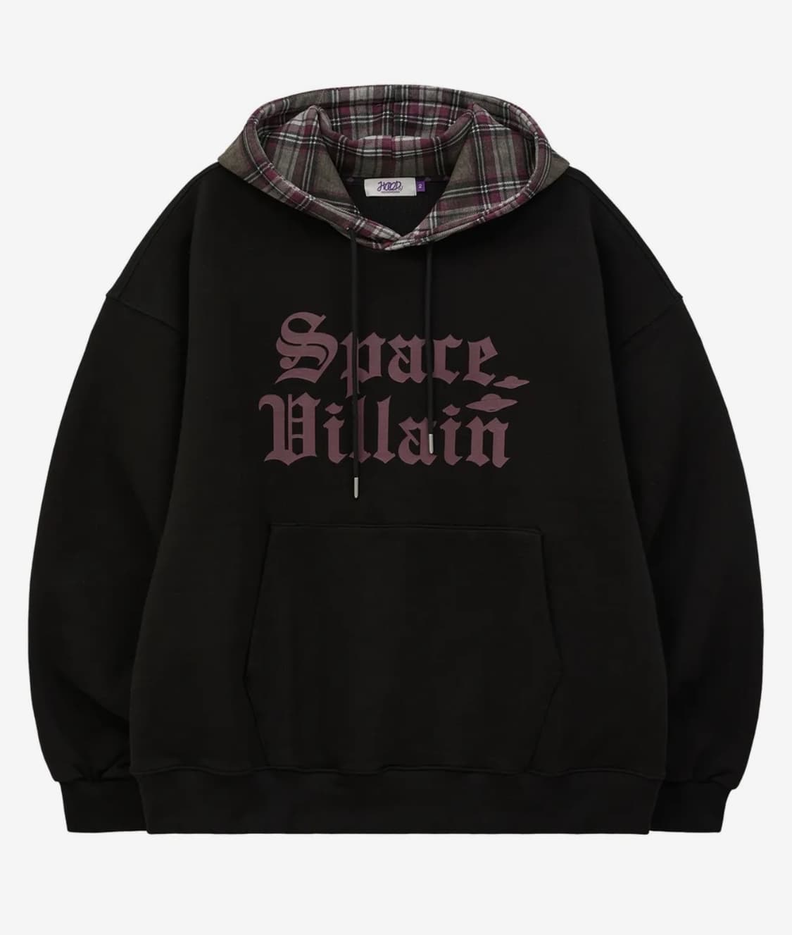후드후드 스페이스 빌런 체크 후드 블랙 상품이미지1