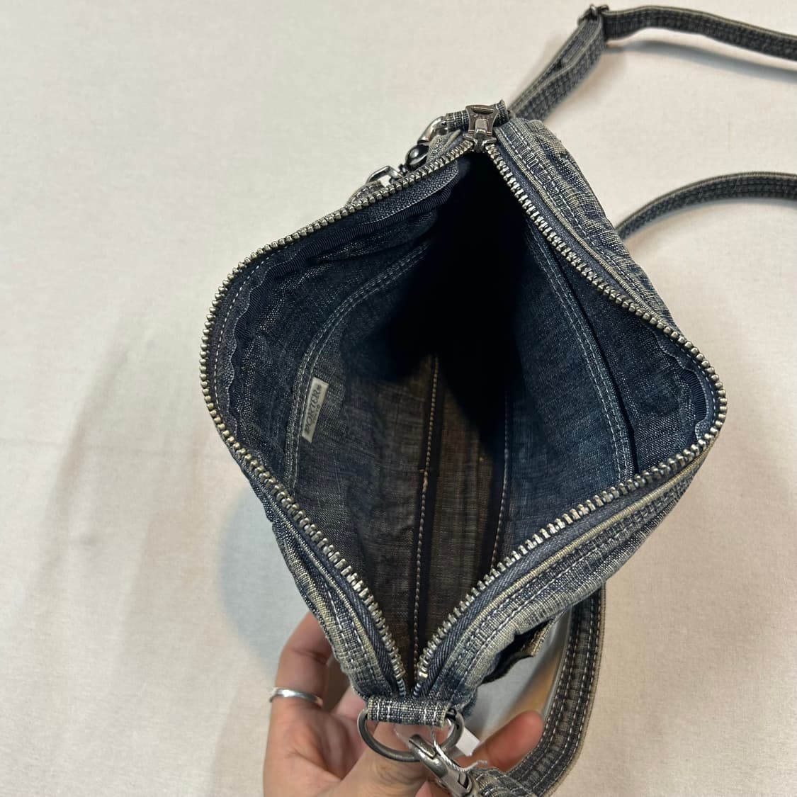 요시다 포터 온스 코튼 블루 데님 숄더백 크로스백 P03 상품이미지8