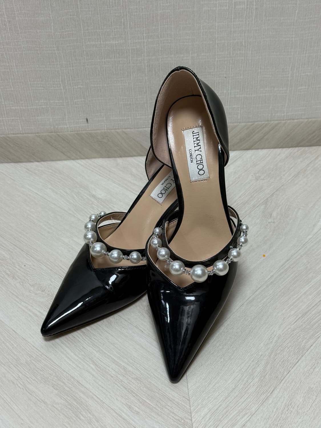 블랙 페이턴트 진주 힐 37(235) 상품이미지1