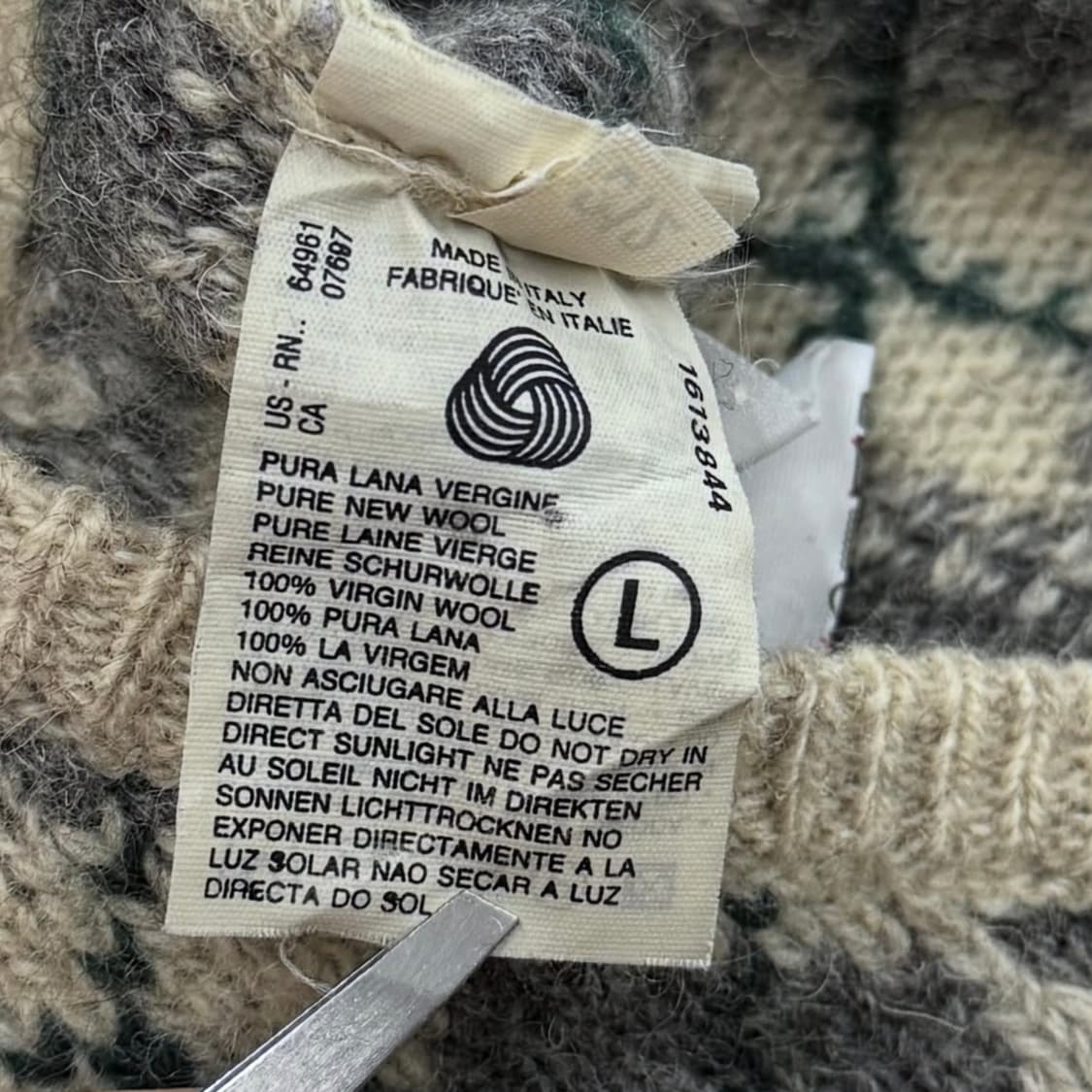 90‘s 베네통 아가일 울 니트 상품이미지6