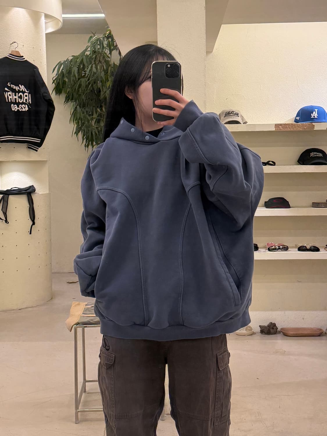 그레일즈 피그먼트 빅포켓 헤비 스웻 후드티 U375 상품이미지1