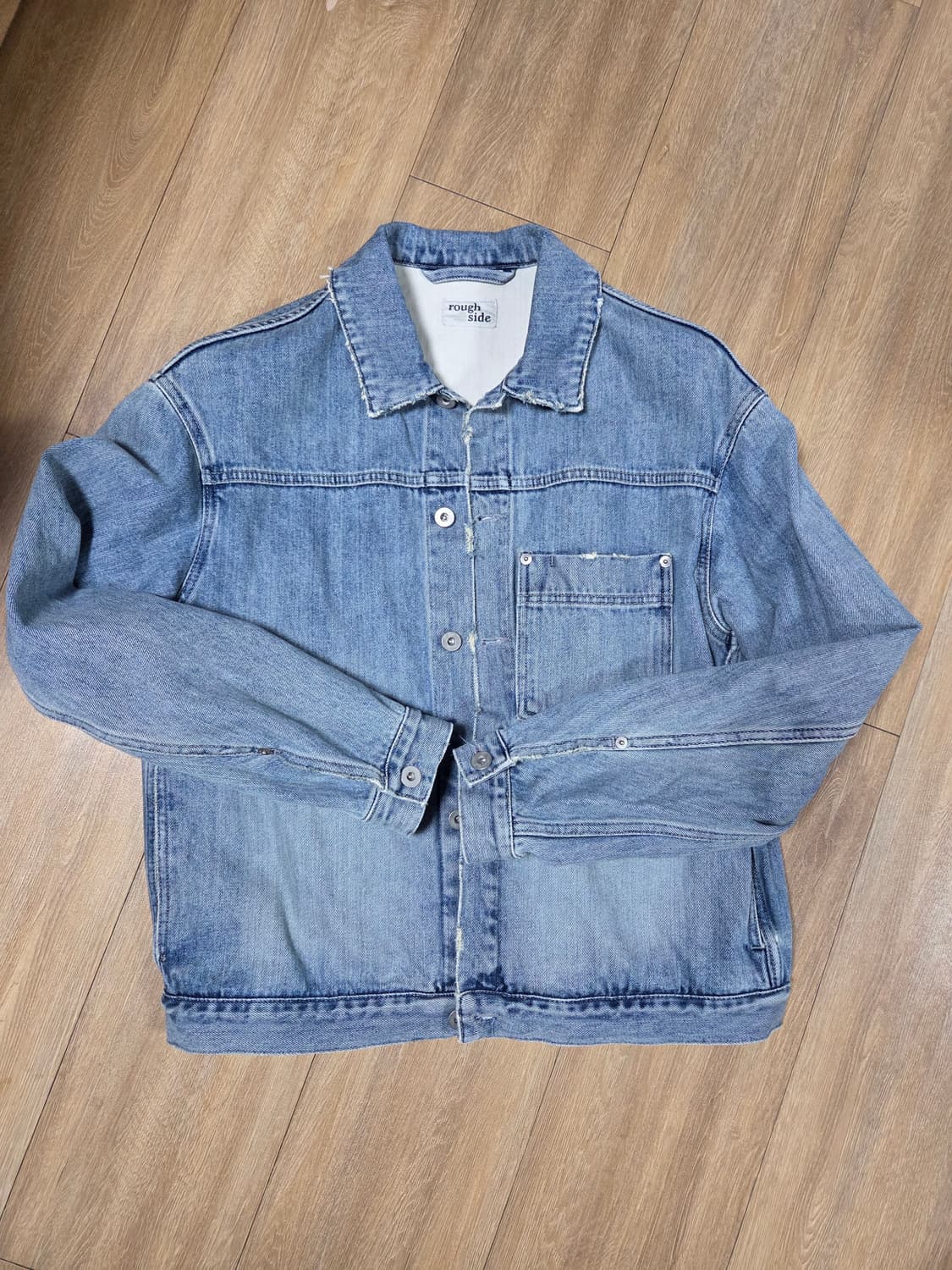 러프사이드 드레이프 데님 자켓 블리치 상품이미지1