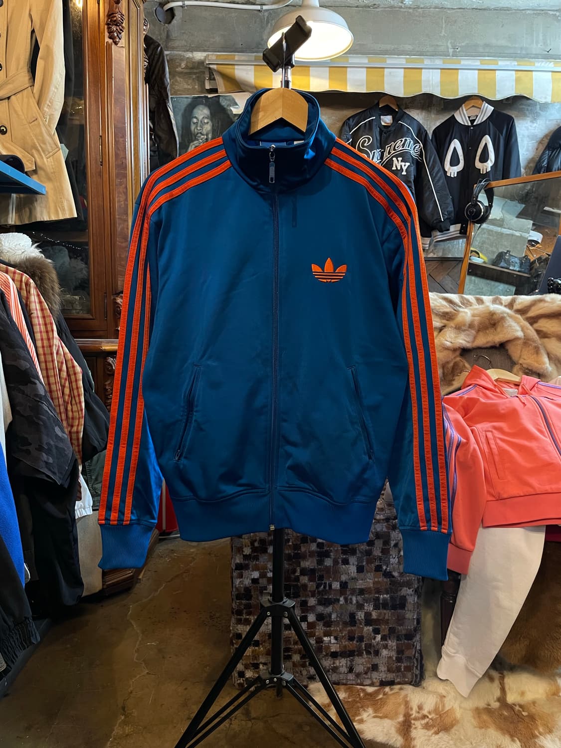 아디다스 오리지널스 파이어버드 트랙탑 저지 자켓 청록/주황 상품이미지1