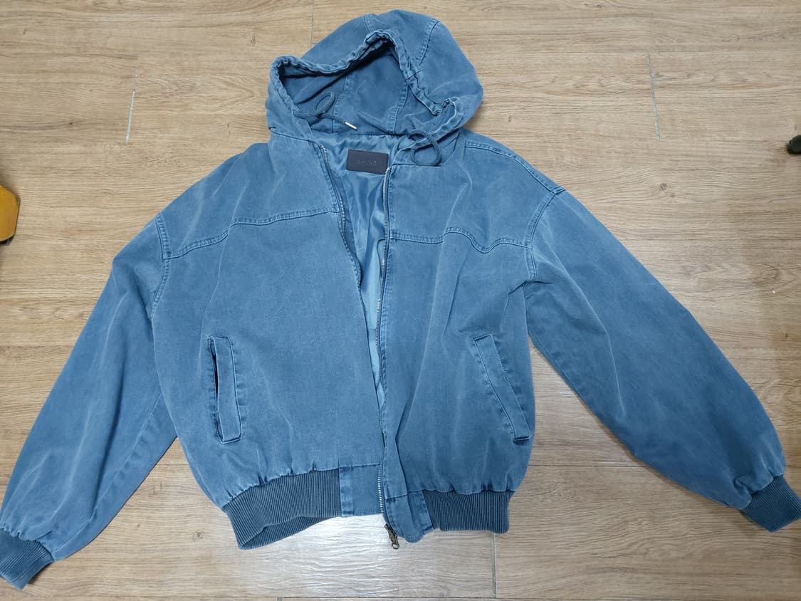 샤인데님 피그먼트 워싱 오버핏 후드 데님 자켓 상품이미지1